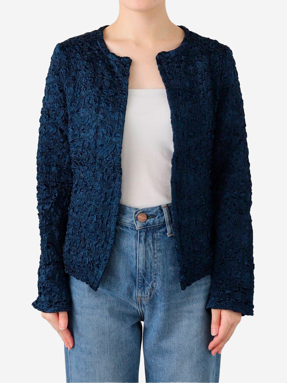 NEEDLES Giacca blu con ricamo satinato Blu Urbanstaroma