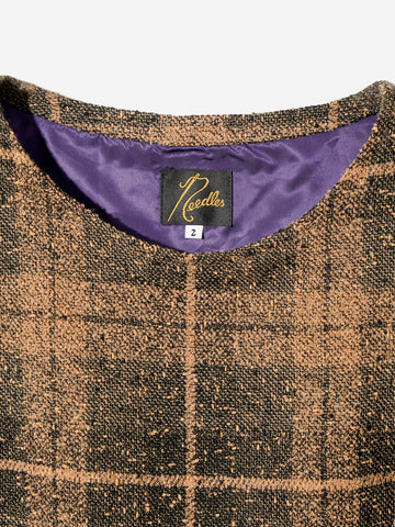 Gilet en tweed de laine à carreaux