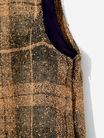 Gilet en tweed de laine à carreaux