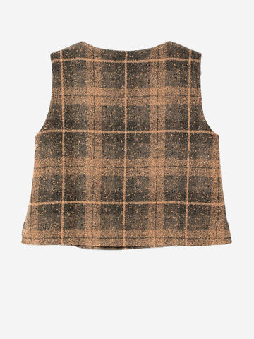 Gilet en tweed de laine à carreaux