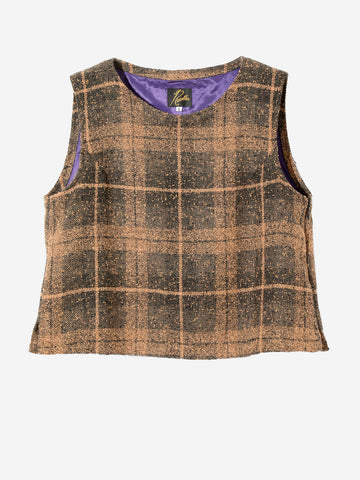 Gilet en tweed de laine à carreaux