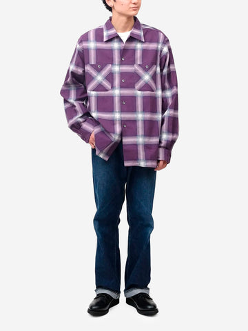 NEEDLES Camicia in flanella One-up viola Viola