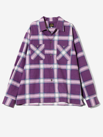 NEEDLES Camicia in flanella One-up viola Viola