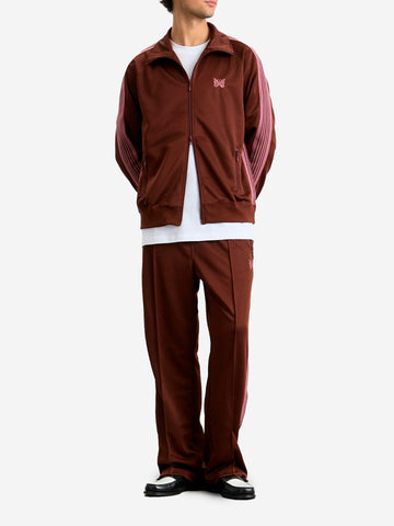 Narrow brown track pants with Papillon logo