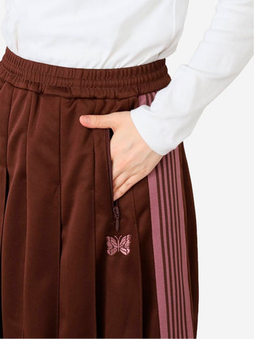 NEEDLES Gonna sportiva pleated con logo Papillon Bordeaux