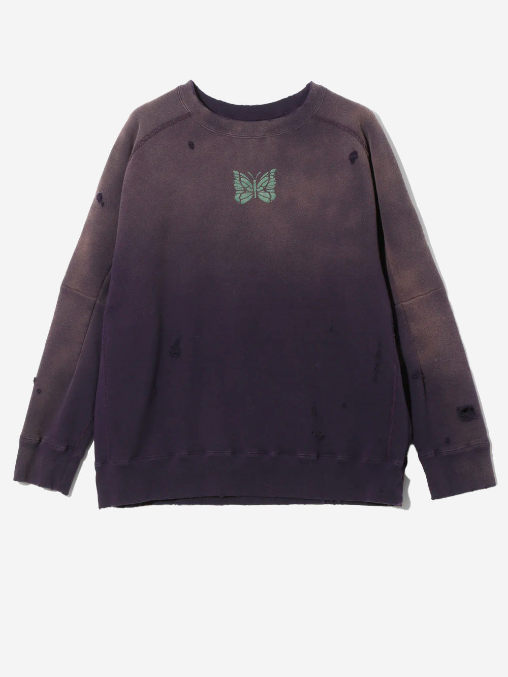 NEEDLES Felpa viola decostruita distreesed in cotone French Terry Viola Urbanstaroma