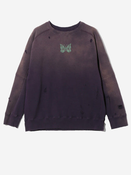 NEEDLES Purple deconstructed distreesed cotton French Terry