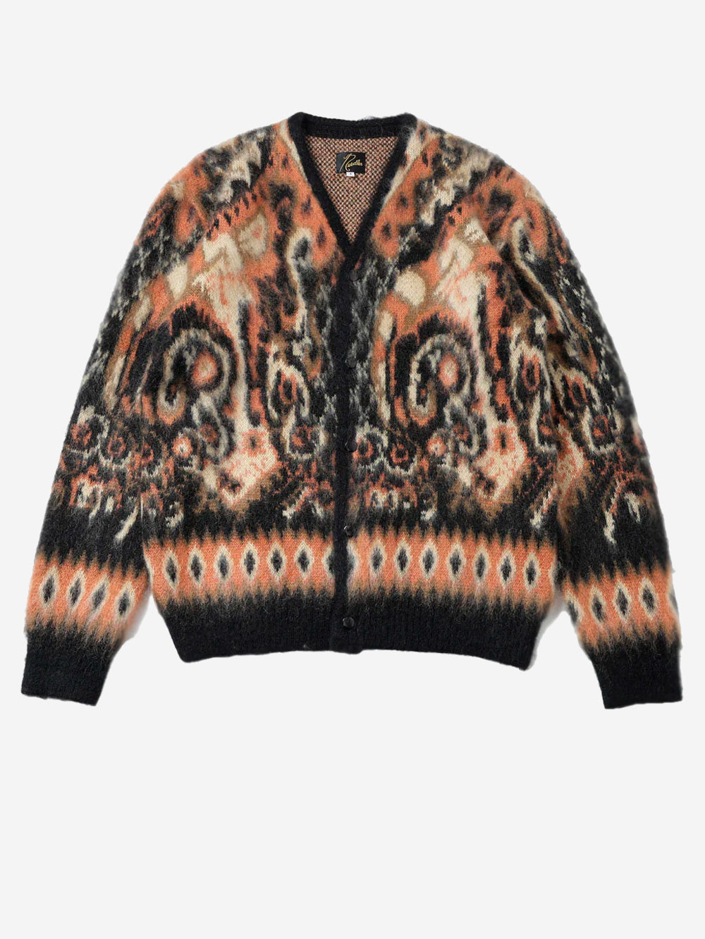 NEEDLES Cardigan Paisley in mohair Nero Urbanstaroma