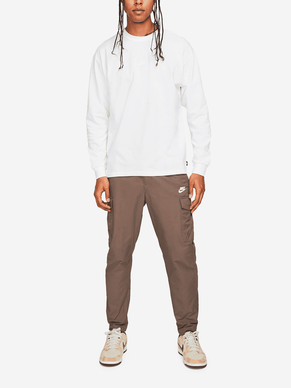 NIKE T-shirt bianca a maniche lunghe con Swoosh Bianco Urbanstaroma