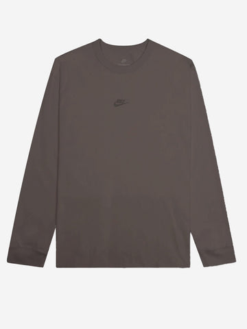 NIKE T-shirt marrone a maniche lunghe con Swoosh Marrone