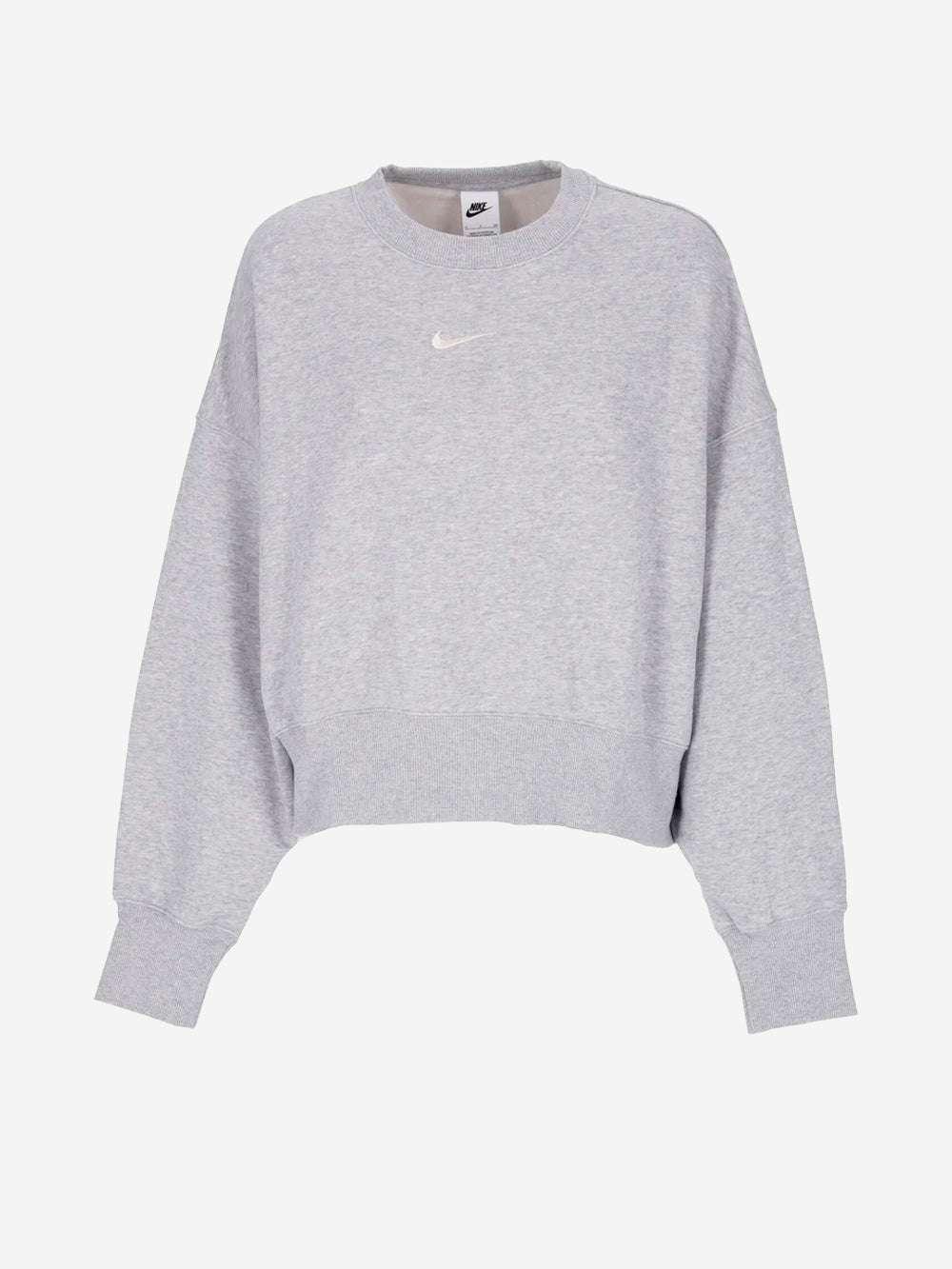 NIKE Felpa girocollo grigia oversize con Swoosh Grigio Urbanstaroma