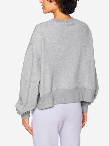 NIKE Felpa girocollo grigia oversize con Swoosh Grigio