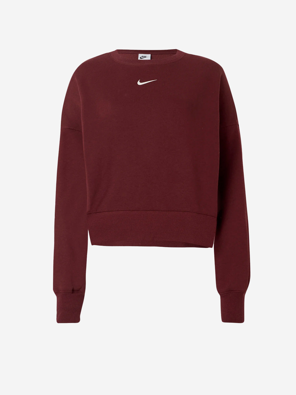 NIKE Felpa girocollo bordeaux oversize con Swoosh Bordeau Urbanstaroma