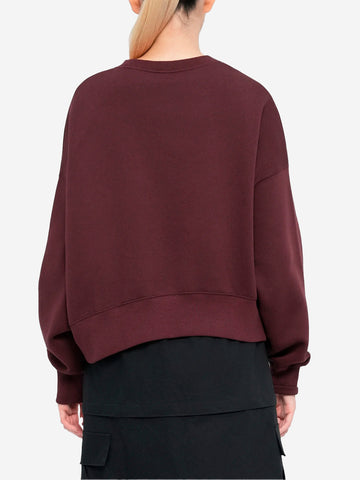 NIKE Felpa girocollo bordeaux oversize con Swoosh Bordeau