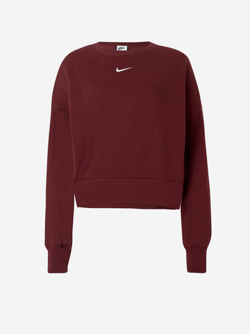 NIKE Felpa girocollo bordeaux oversize con Swoosh Bordeau
