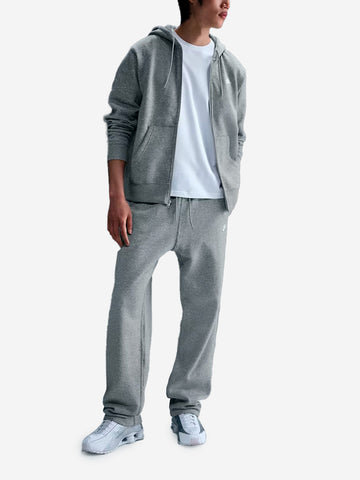 NIKE Pantaloni grigi in fleece con orlo aperto Grigio