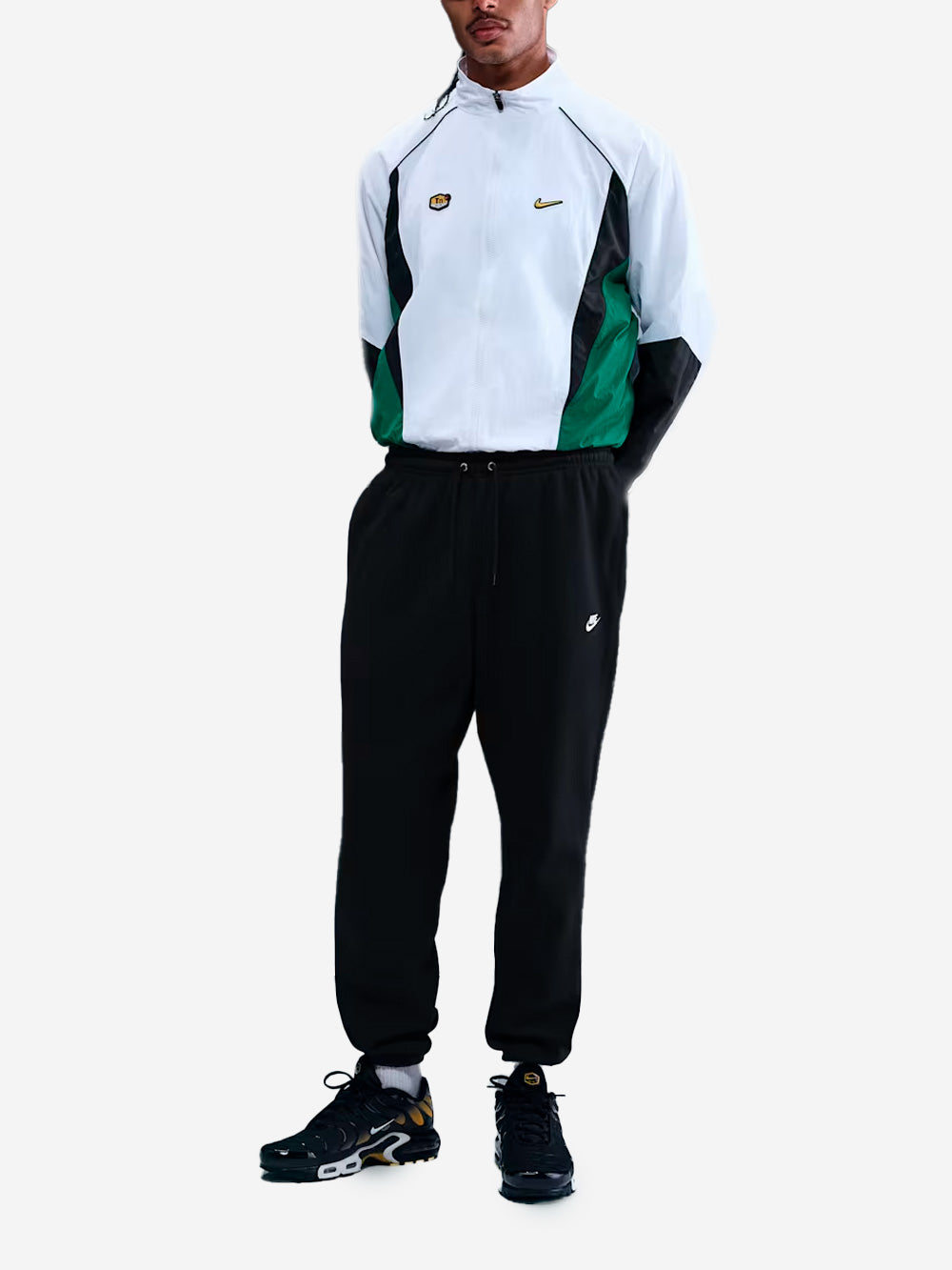 NIKE Pantaloni jogger neri in fleece spazzolato con bordi elastici Nero Urbanstaroma