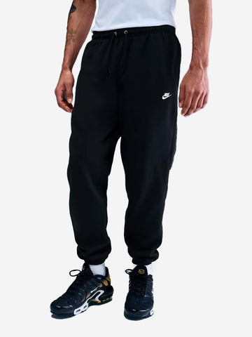 NIKE Pantaloni jogger neri in fleece spazzolato con bordi elastici Nero