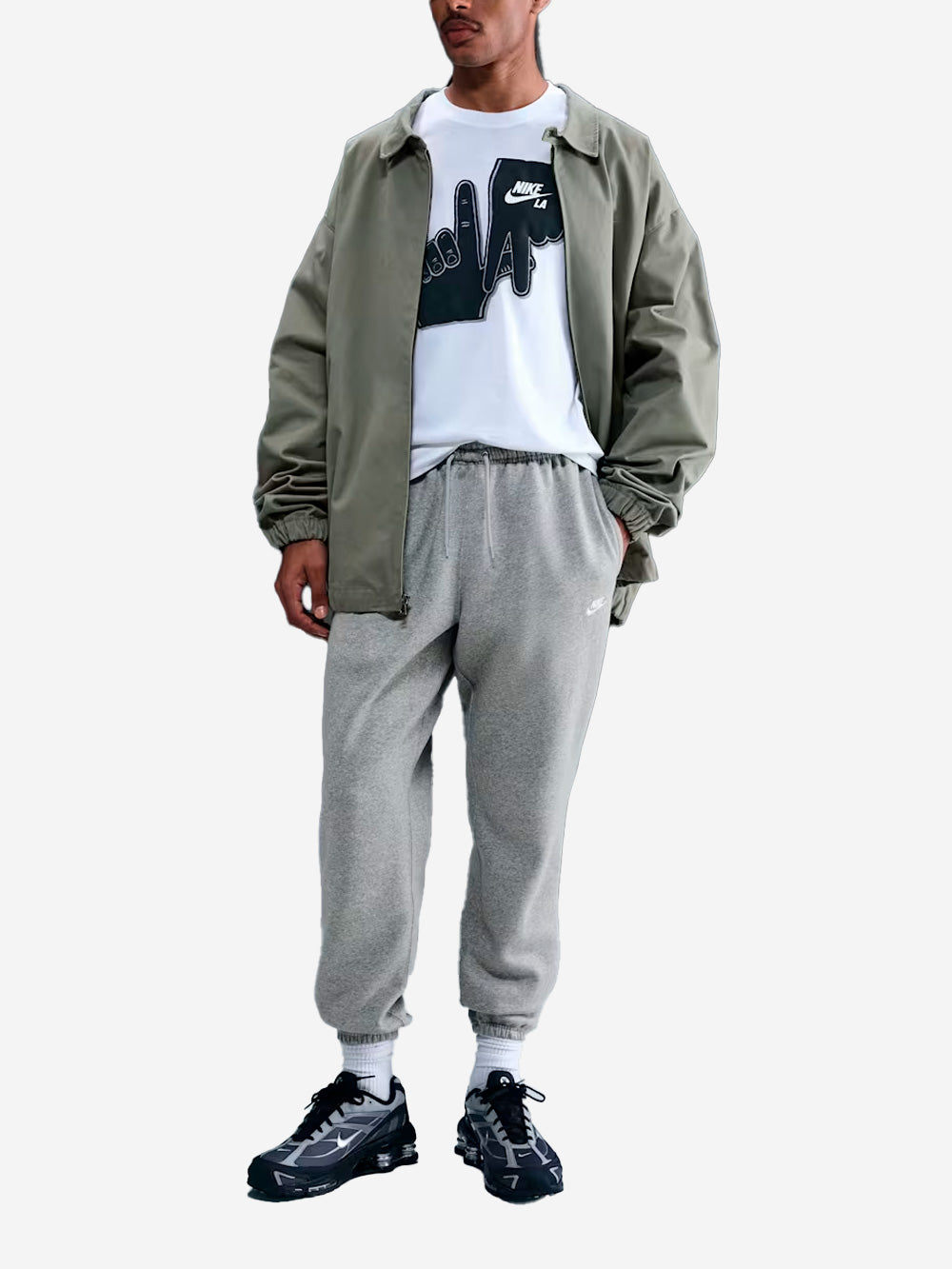 NIKE Pantaloni jogger in fleece spazzolato con bordi elastici Grigio Urbanstaroma