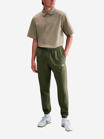 NIKE Pantaloni jogger verdi in fleece spazzolato con bordi elastici Verde