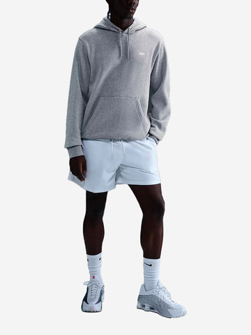 NIKE Felpa pullover grigia con cappuccio e swoosh Grigio