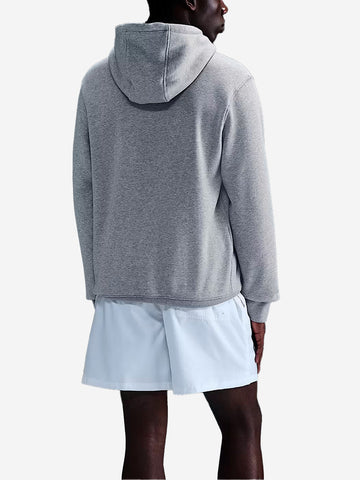 NIKE Felpa pullover grigia con cappuccio e swoosh Grigio