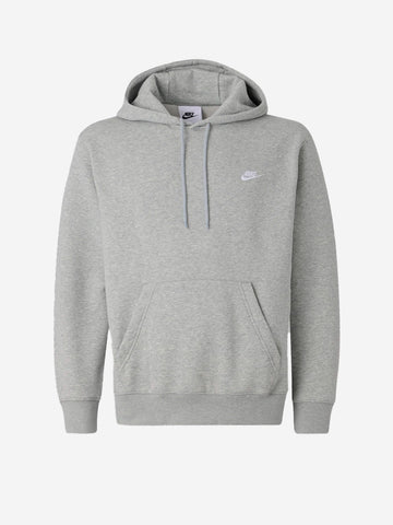 NIKE Felpa pullover grigia con cappuccio e swoosh Grigio