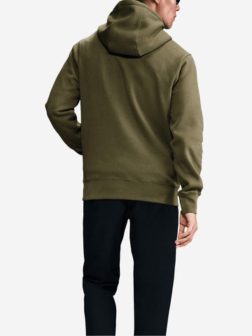 NIKE Felpa pullover verde oliva con cappuccio e swoosh Verde