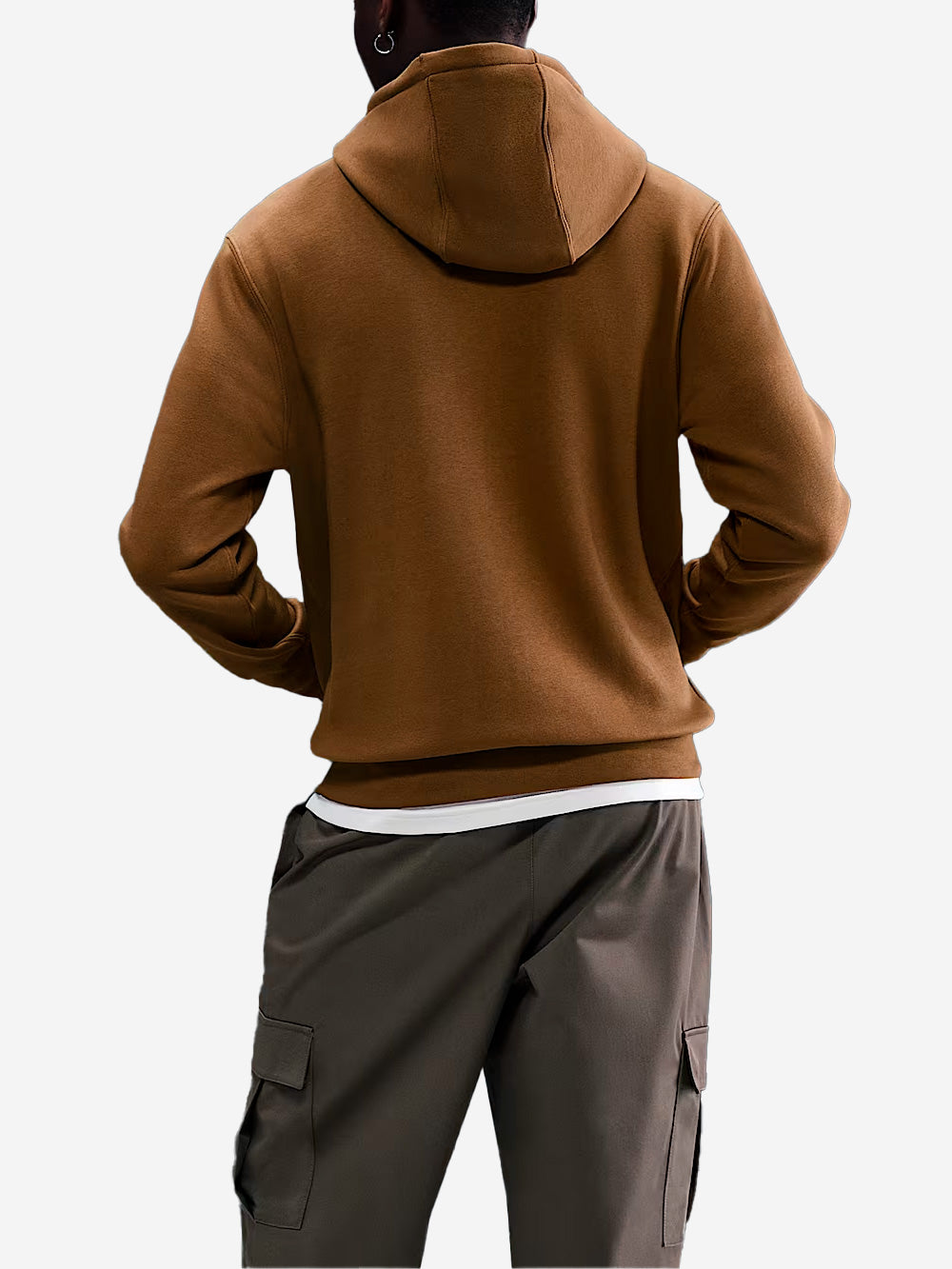 NIKE Felpa pullover marrone con cappuccio e swoosh Urbanstaroma