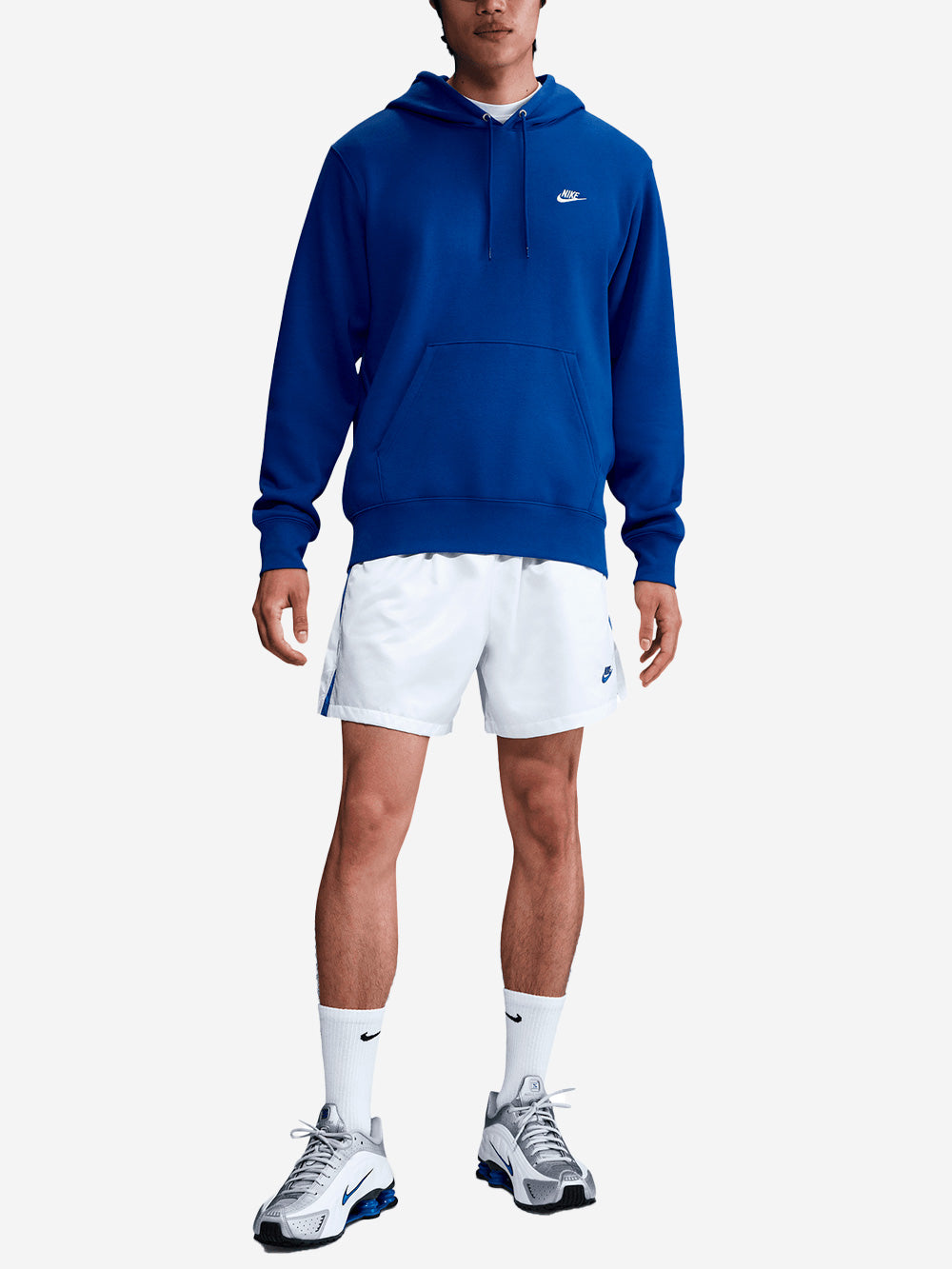 NIKE Felpa pullover blu con cappuccio e swoosh Blu Urbanstaroma