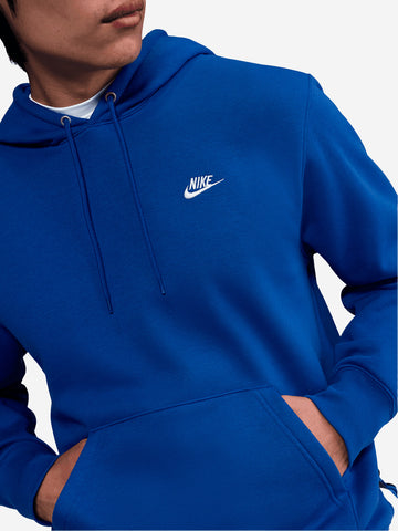 NIKE Felpa pullover blu con cappuccio e swoosh Blu