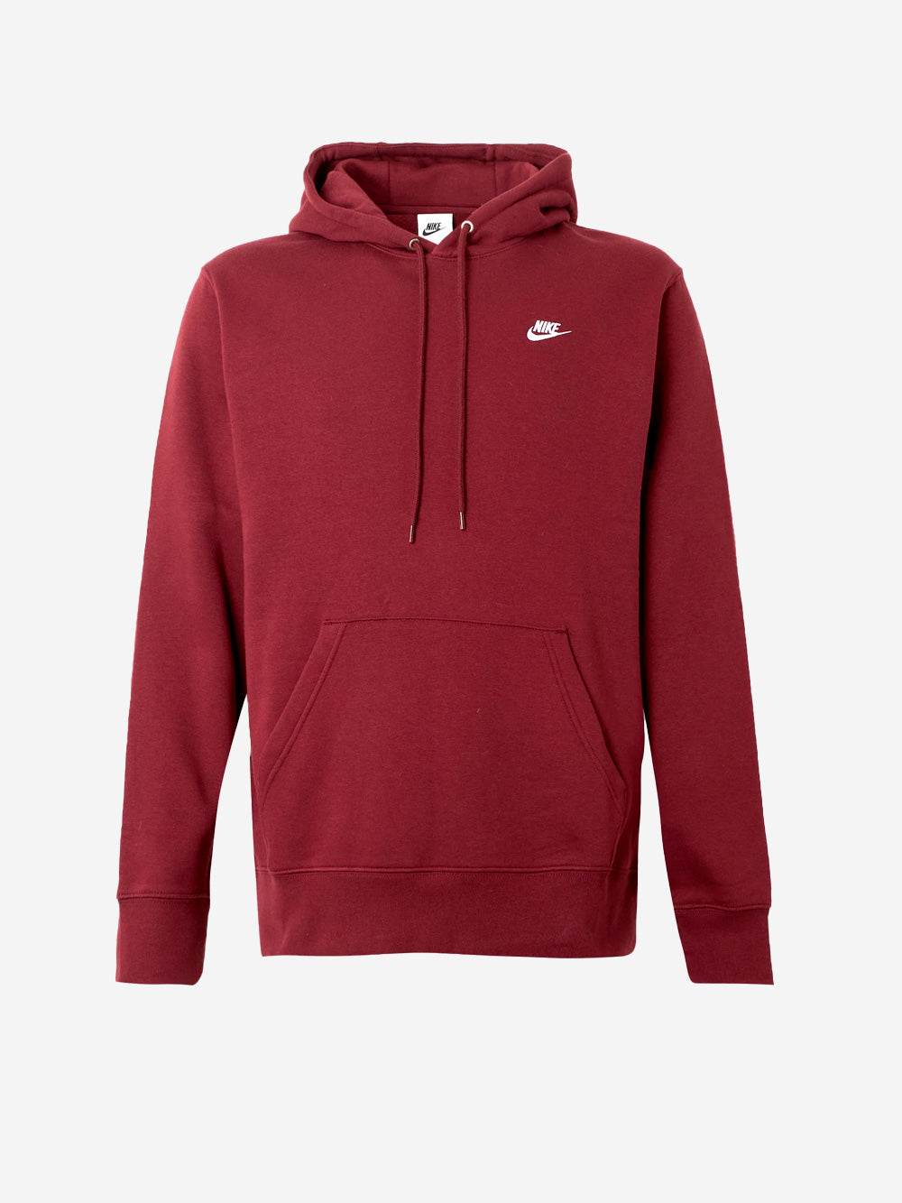 NIKE Felpa pullover bordeaux con cappuccio e swoosh Urbanstaroma