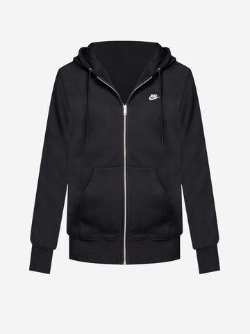 NIKE Felpa con cappuccio e zip a tutta lunghezza in fleece Nero