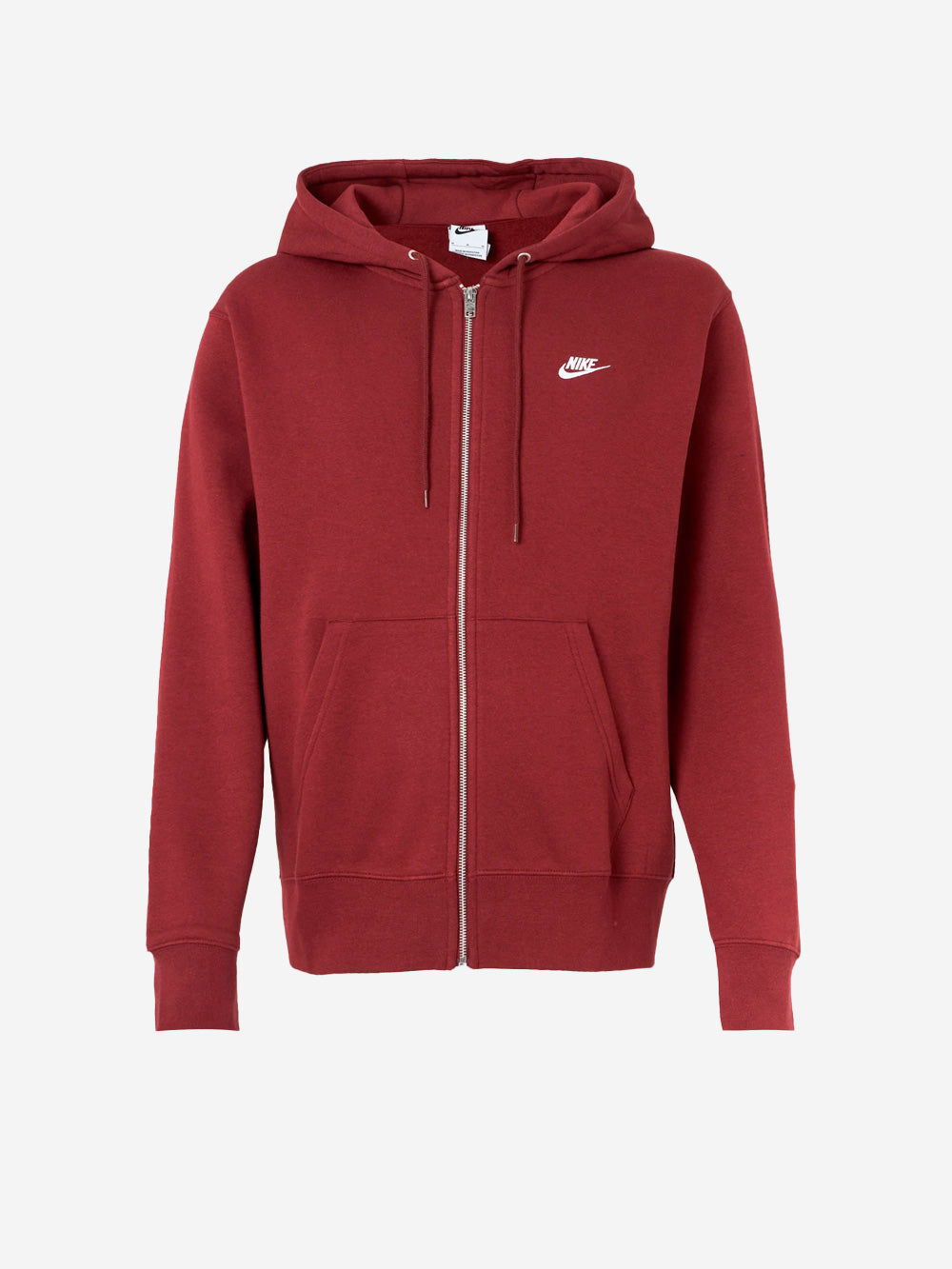 NIKE Felpa bordeaux con cappuccio e zip a tutta lunghezza in fleece Bordeau Urbanstaroma