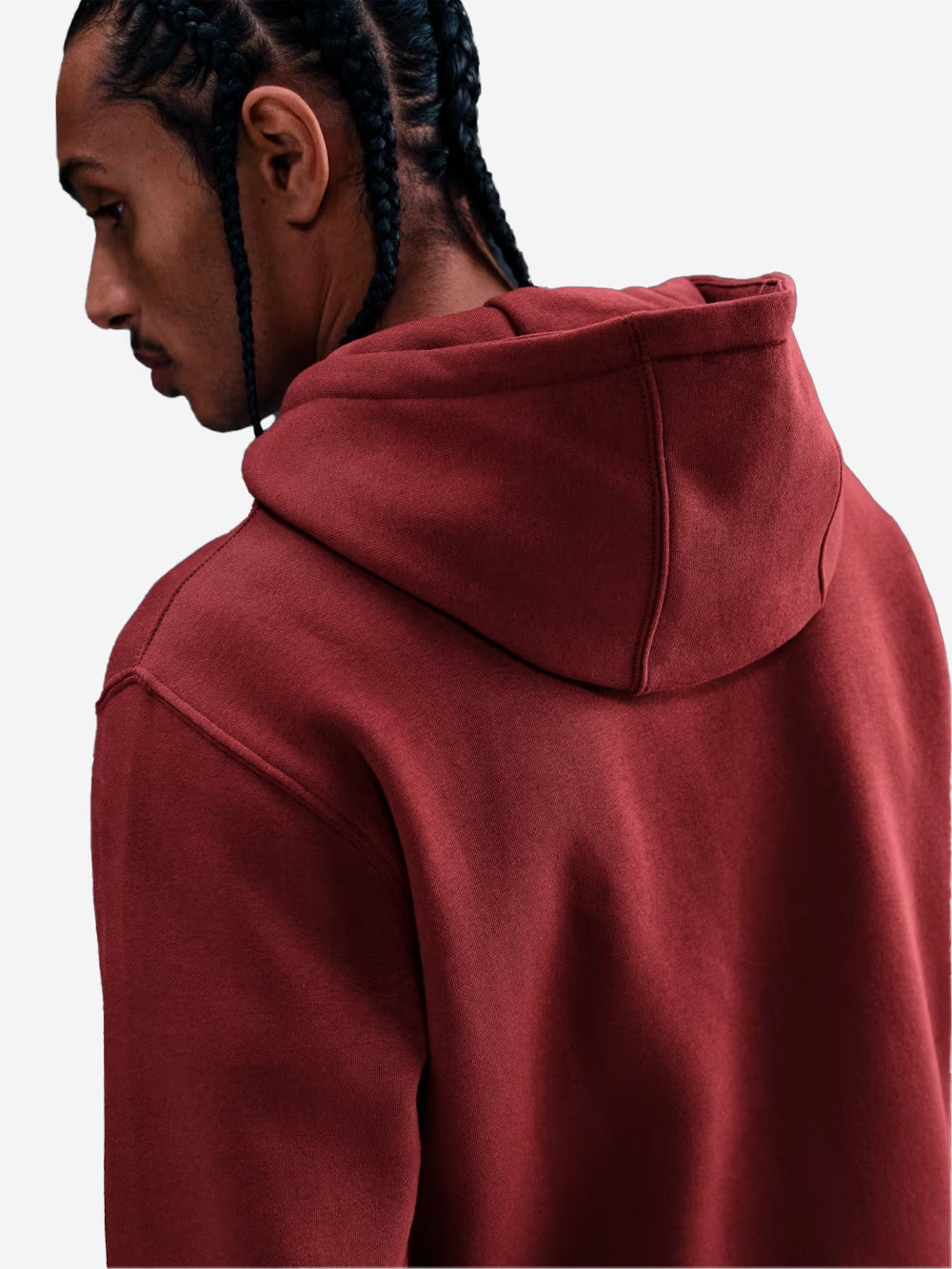 NIKE Felpa bordeaux con cappuccio e zip a tutta lunghezza in fleece Bordeau Urbanstaroma