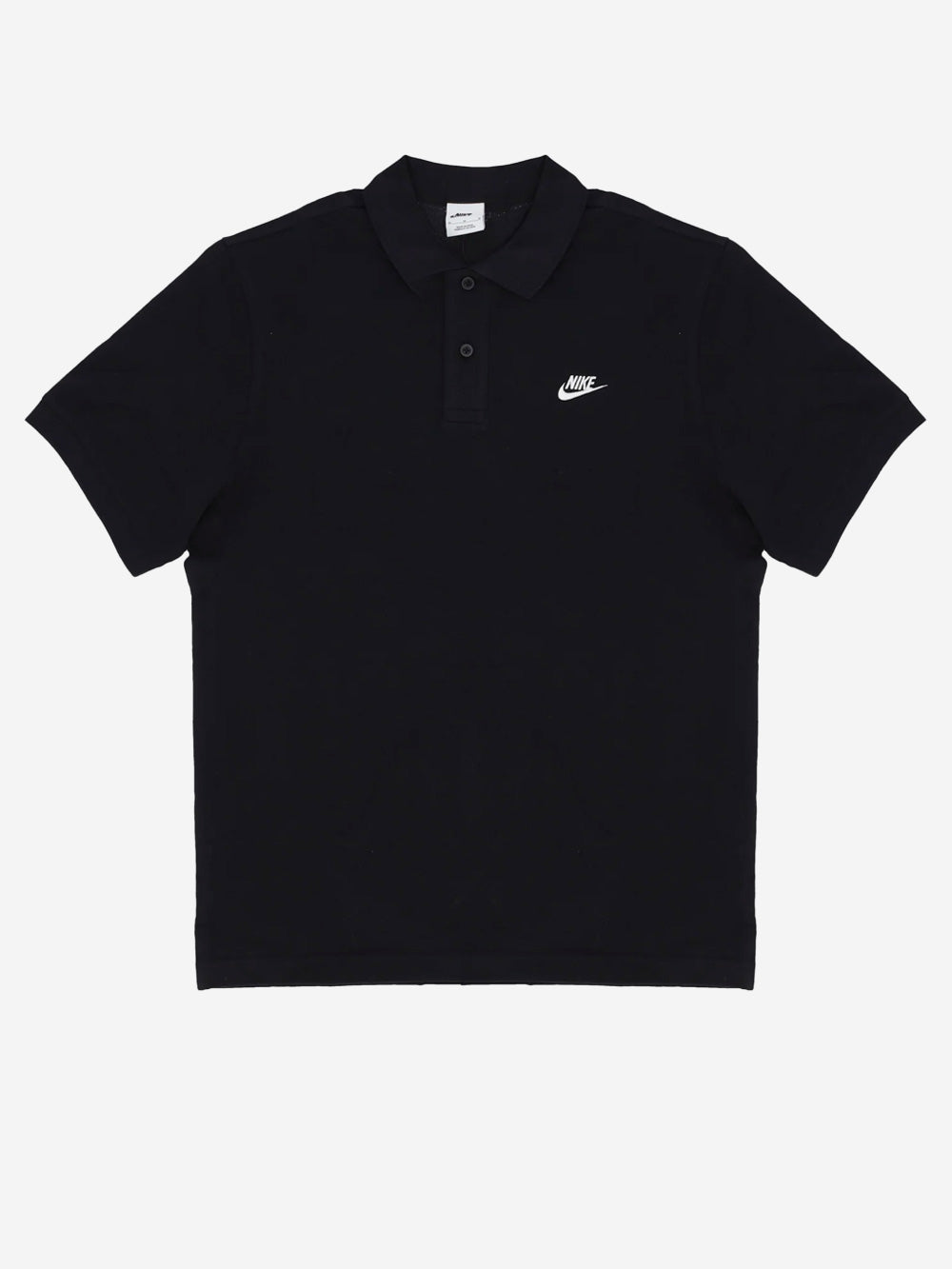 NIKE Polo a manica corta nera con Swoosh Nero Urbanstaroma