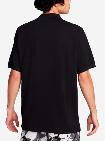 NIKE Polo a manica corta nera con Swoosh Nero