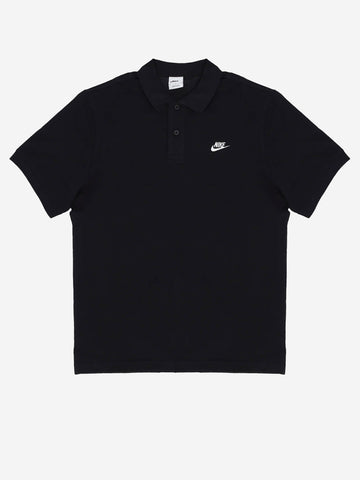 NIKE Polo a manica corta nera con Swoosh Nero