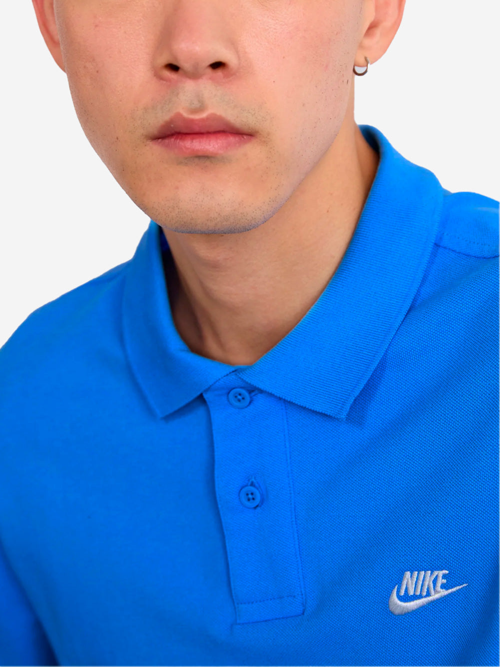 NIKE Polo a manica corta blu con Swoosh Celeste Urbanstaroma