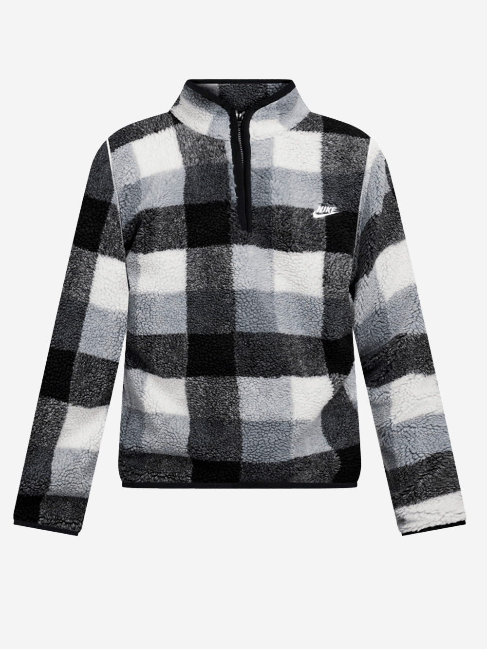 NIKE Felpa in fleece invernale con zip a metà lunghezza Grigio nero Urbanstaroma