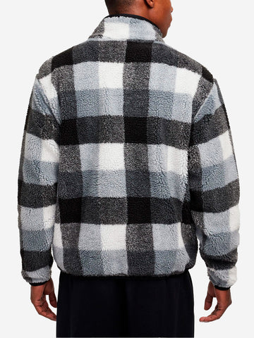 NIKE Felpa in fleece invernale con zip a metà lunghezza Grigio nero