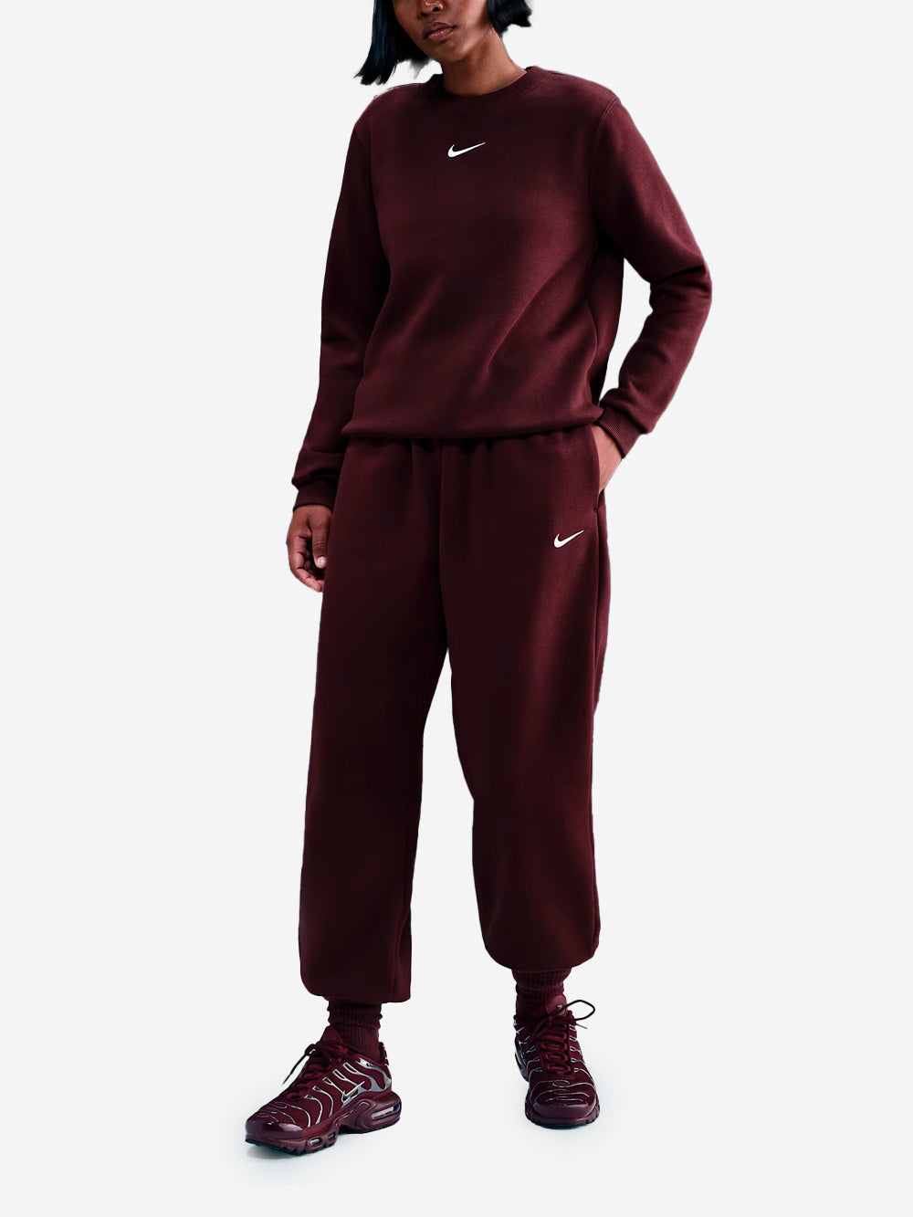 NIKE Pantaloni tuta fleece oversize bordeaux Bordeau Urbanstaroma