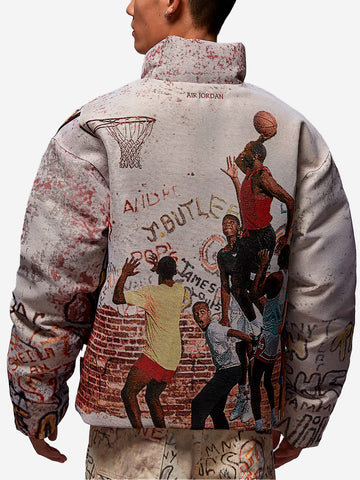NIKE Giacca piumino con grafica poster MJ Multicolor