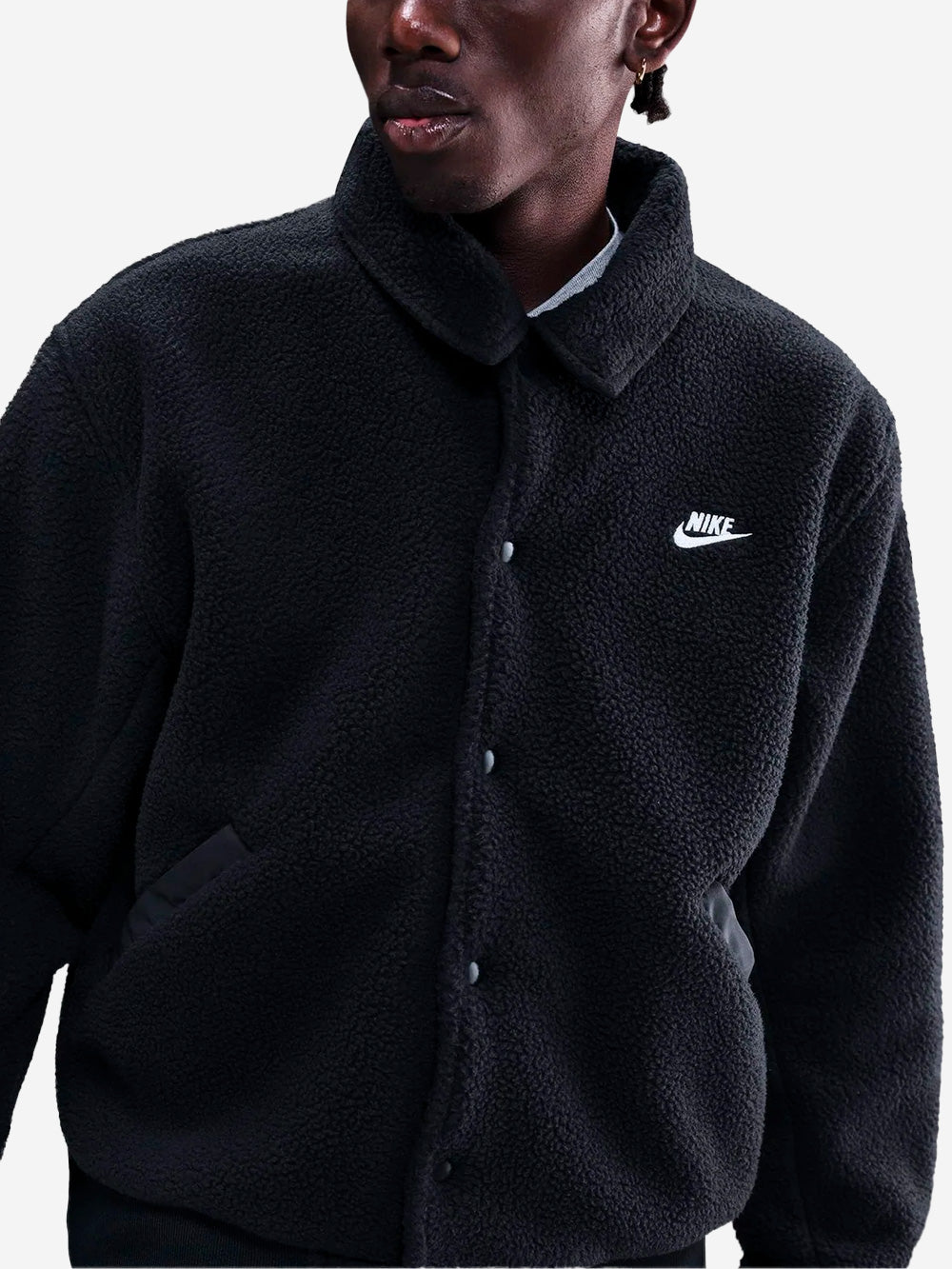 NIKE Coach jacket fleece in pelliccia sintetica Nero Urbanstaroma