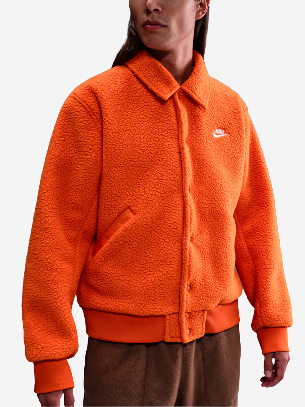 NIKE Coach jacket fleece arancione in pelliccia sintetica arancione Urbanstaroma