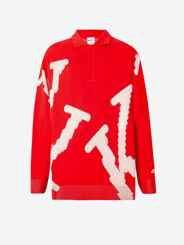 NIKE Maglia da rugby rossa con grafica e Swoosh Rosso