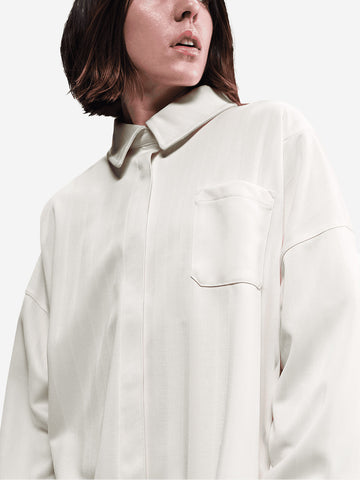 NIKE Camicia a righe in jacquard oversize avorio Bianco