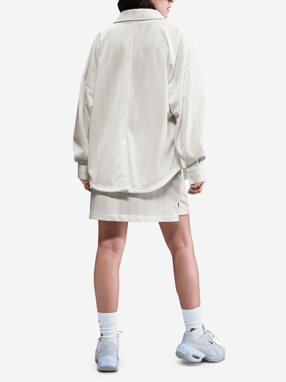 NIKE Camicia a righe in jacquard oversize avorio Bianco Urbanstaroma