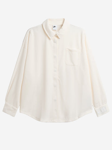 NIKE Camicia a righe in jacquard oversize avorio Bianco