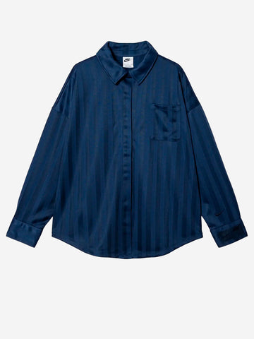 NIKE Camicia a righe in jacquard oversize blu e nera Blu scuro